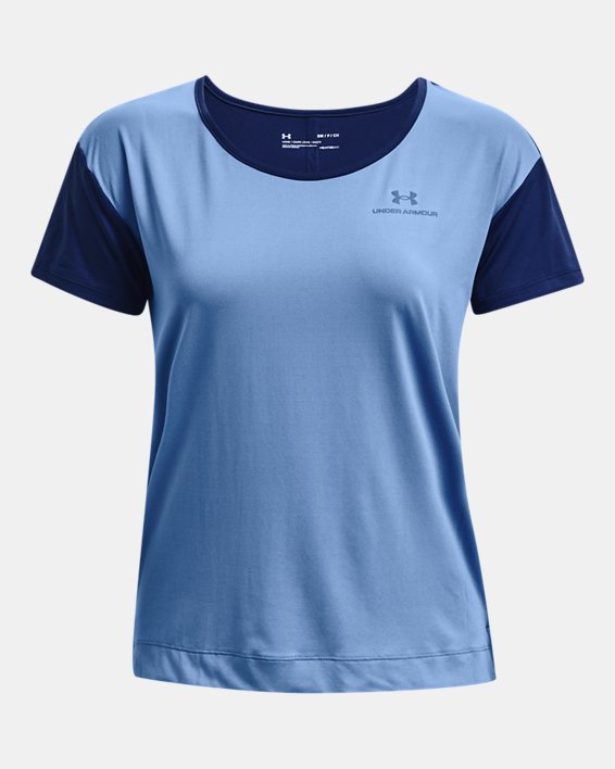 Women's UA RUSH™ Energy Colorblock Short Sleeve, Blue, pdpMainDesktop image number 5